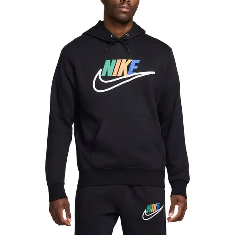 Nike Sweatshirts Men's Black Hooded Moderate Straight Fit