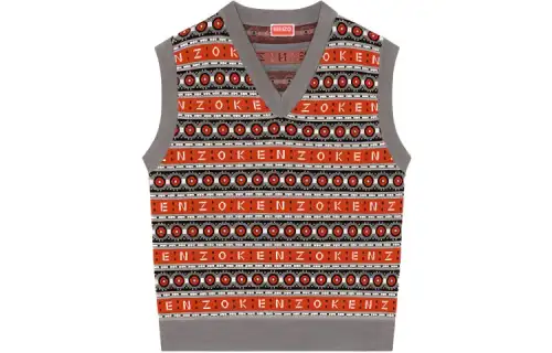 【Previous Season】embroidered-logo striped sweater vest