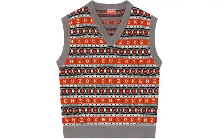 【Previous Season】embroidered-logo striped sweater vest