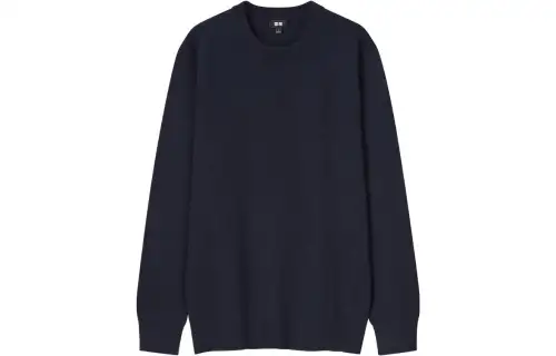UNIQLO Sweaters Men's Navy Blue Crew Neck Moderate Other