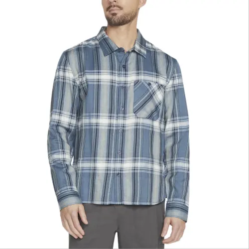 Skechers GO DRI Ridgetop Shirt Men's Denim Blue