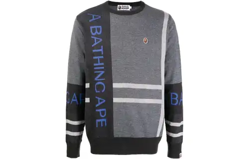 A BATHING APE Bape Sweaters Men's Gray Crew Neck Moderate Other