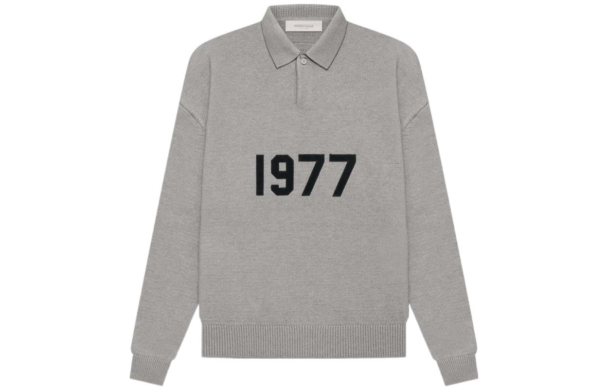 Мужское поло Fear of God Essentials 1977 Knit Ls Polo (темно-овсяное)