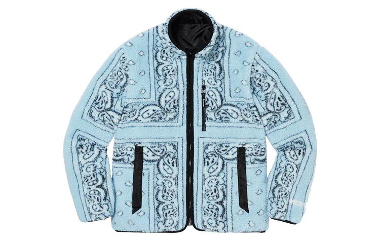 Куртка Supreme Bandana Fleece Jacket (синяя)