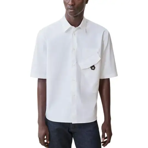 HERMES Shirts Men's White Lapel Moderate Other