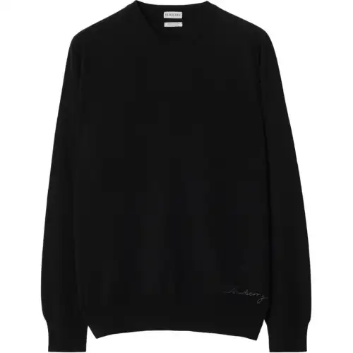Burberry logo-embroidered cashmere jumper