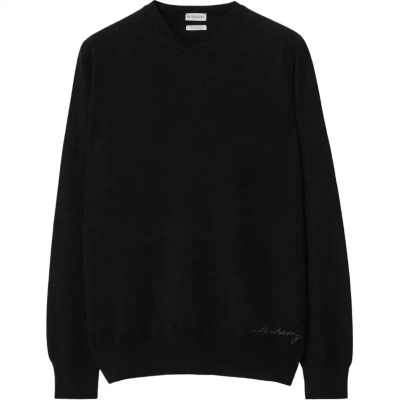 Burberry logo-embroidered cashmere jumper