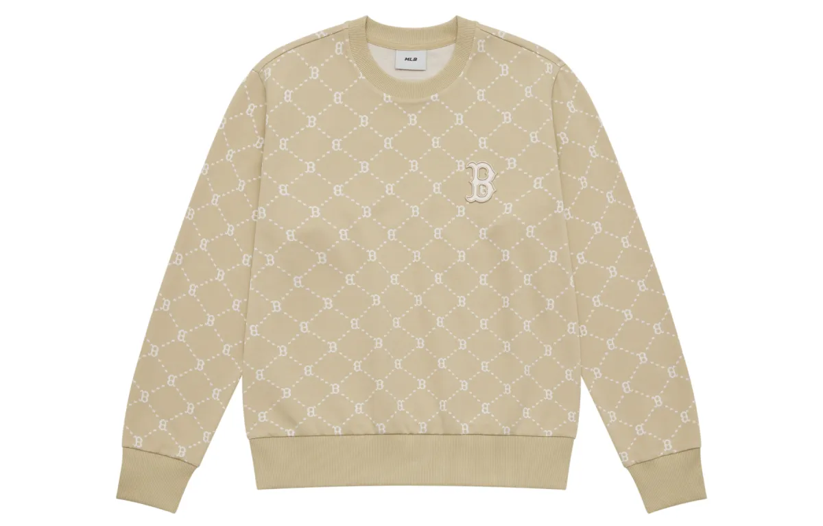 MLB MONOGRAM Collection Boston Red Sox SS25 Sweatshirt Unisex Light Beige Yellow