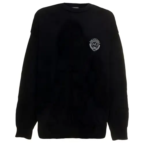 Balenciaga Sweaters Men's Black Crew Neck Moderate Other