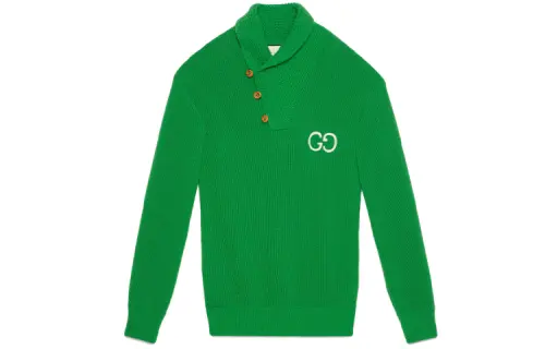 GUCCI Sweaters Men's Green Lapel Moderate Other