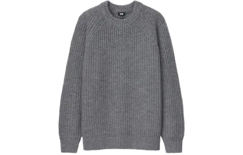 UNIQLO Sweaters Men's Gray Crew Neck Moderate Other