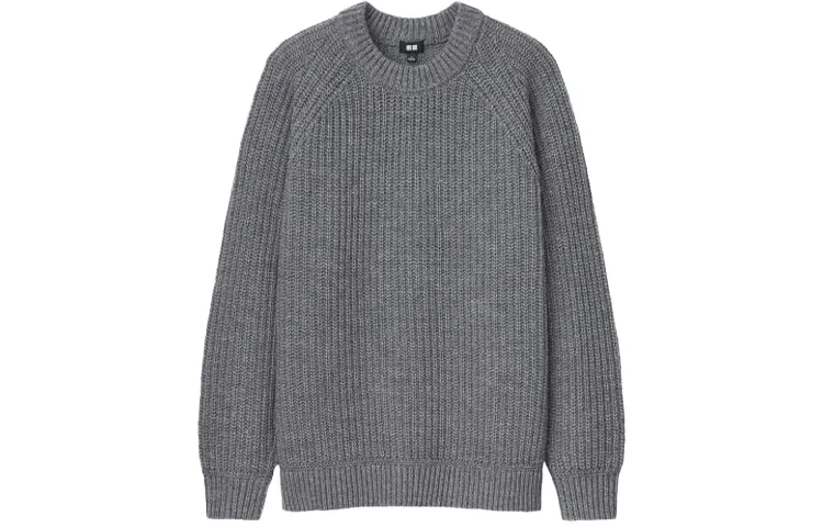 UNIQLO Sweaters Men's Gray Crew Neck Moderate Other