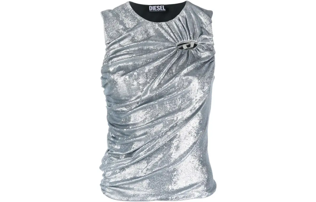 DIESEL Tank Tops Women's Silver