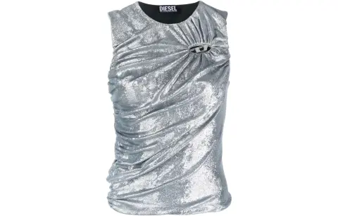 DIESEL Tank Tops Women's Silver