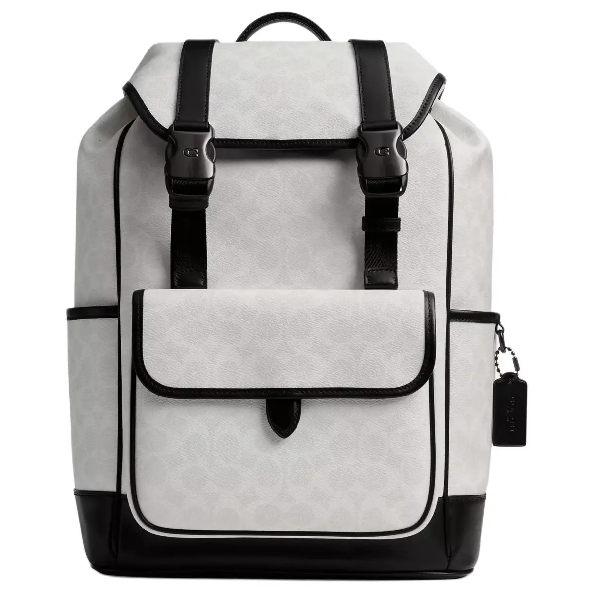 COACH League Coated Canvas Backpack Large Men's Black & White