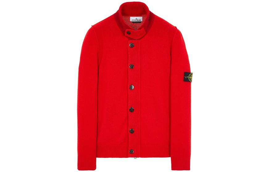 STONE ISLAND Sweaters Men's Red Stand Collar Moderate Other