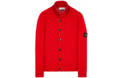 STONE ISLAND Sweaters Men's Red Stand Collar Moderate Other