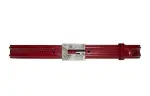 GUCCI Square G Leather Belts Unisex Burgundy Width 3cm