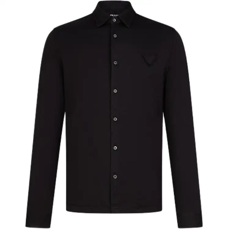 PRADA Shirts Men's Black Lapel Moderate Other