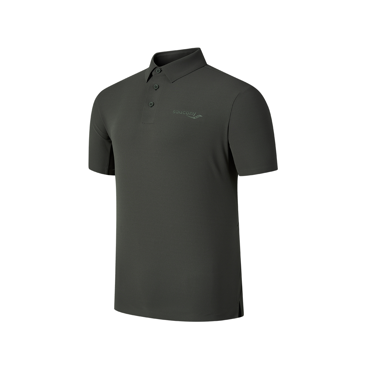 Мужская футболка Saucony Polo (серо-зеленая)