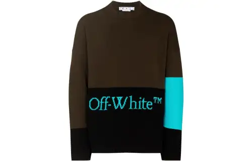 OFF WHITE Color Block Logo Knit Sweater