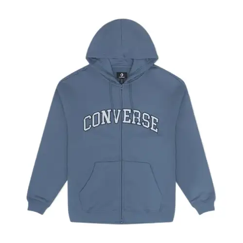 Converse Sweatshirts Men's Blue Hooded Moderate Cardigan