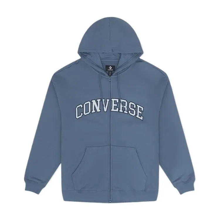 Converse Sweatshirts Men's Blue Hooded Moderate Cardigan