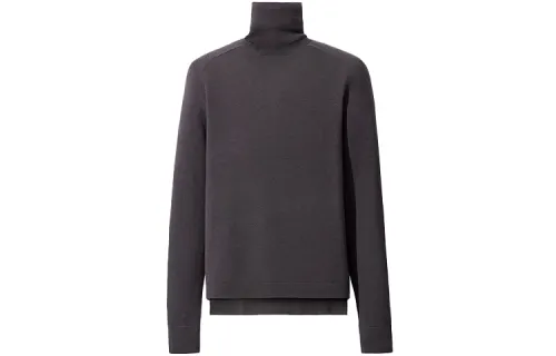 UNIQLO Knitwear Men's Asphalt Gray Lapel Moderate Other