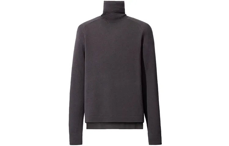 UNIQLO Knitwear Men's Asphalt Gray Lapel Moderate Other