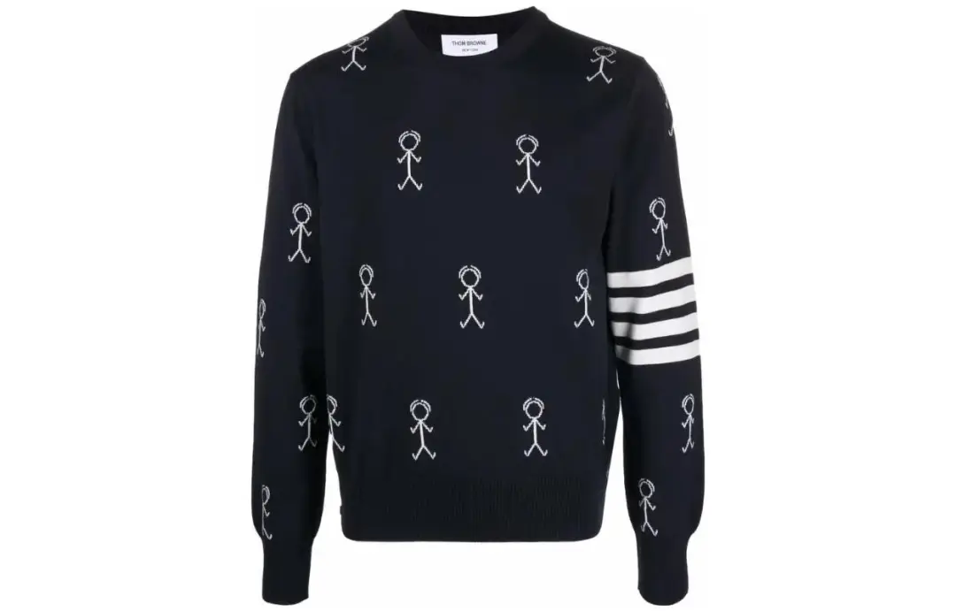 THOM BROWNE Sweaters Men's Marine Blue Crew Neck Moderate Other