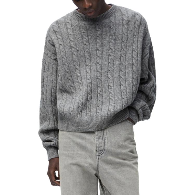 LOEWE Sweaters Men's Gray Crew Neck Moderate