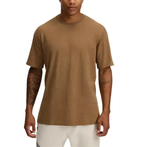 Under Armour IconCharged Cotton T Shirt Men's Khaki