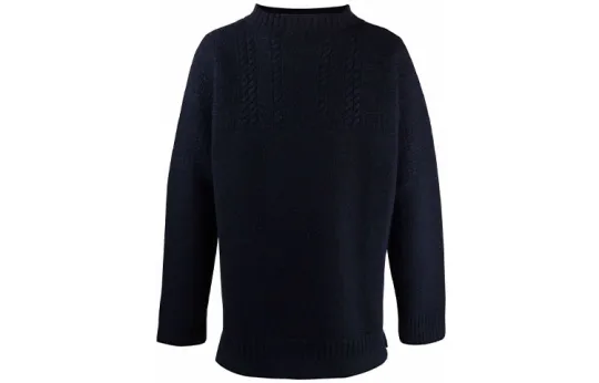 Maison Margiela Sweaters Men's Blue Crew Neck Moderate Base Layer