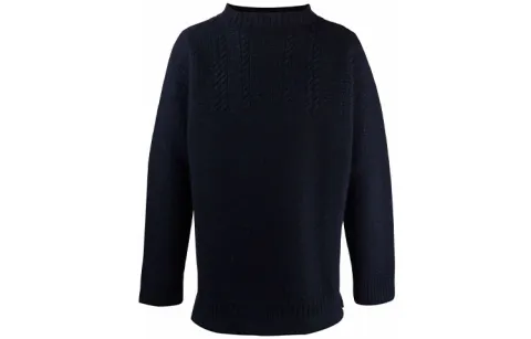 Maison Margiela Sweaters Men's Blue Crew Neck Moderate Base Layer