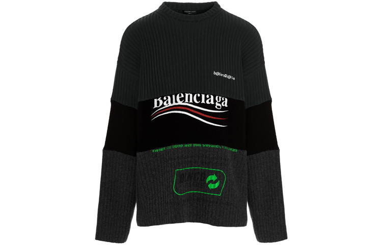 Мужской свитер Balenciaga FW21 Logo (черный)
