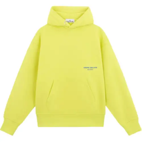 STONE ISLAND MARINA Sweatshirts Men's Yellow Hooded Moderate Regular