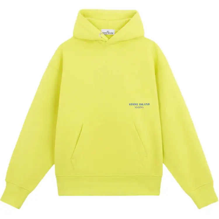 STONE ISLAND MARINA Sweatshirts Men's Yellow Hooded Moderate Regular