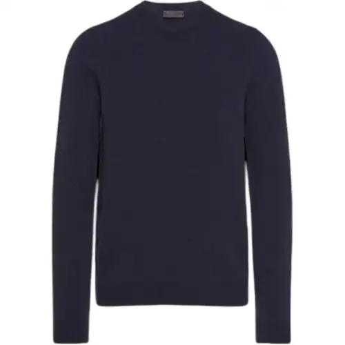 PRADA Sweaters Men's Black Crew Neck Moderate
