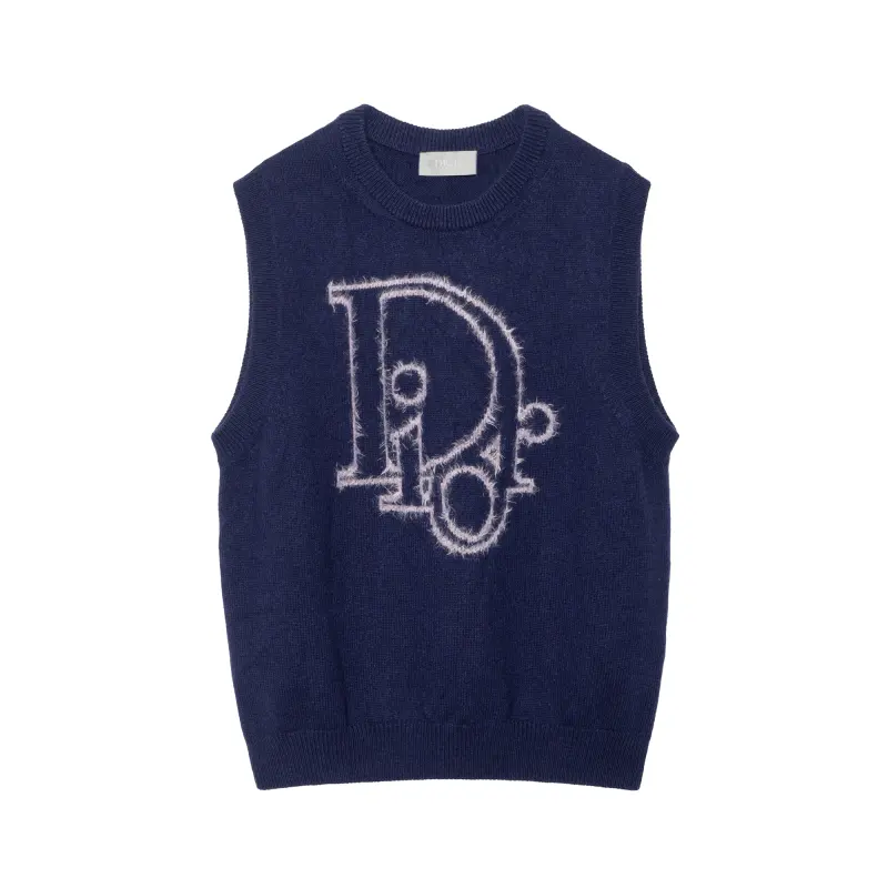 DIOR Cashmere Sweaters Men's Blue Crew Neck Moderate