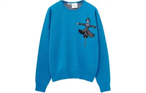 LOEWE X Howl's Moving Castle Sweaters Unisex Sky Blue Crew Neck Moderate Other