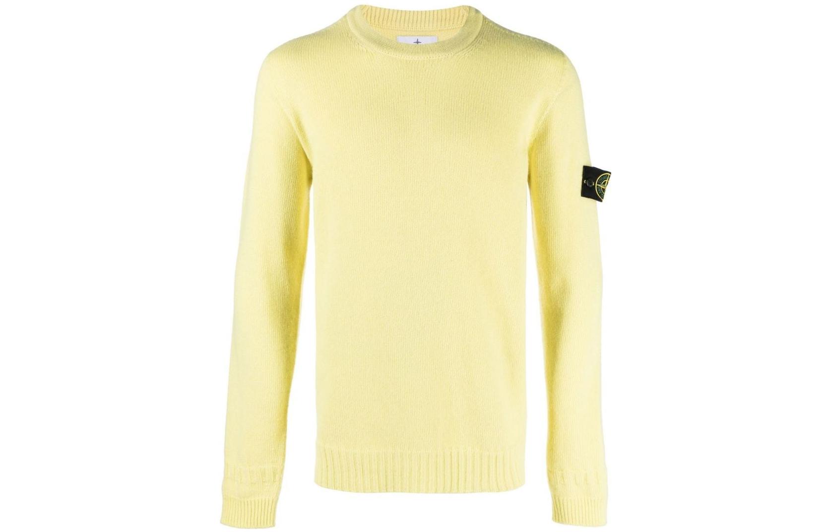 STONE ISLAND Sweaters Men's Yellow Crew Neck Moderate Other