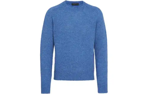 PRADA Sweaters Men's Blue Crew Neck Moderate
