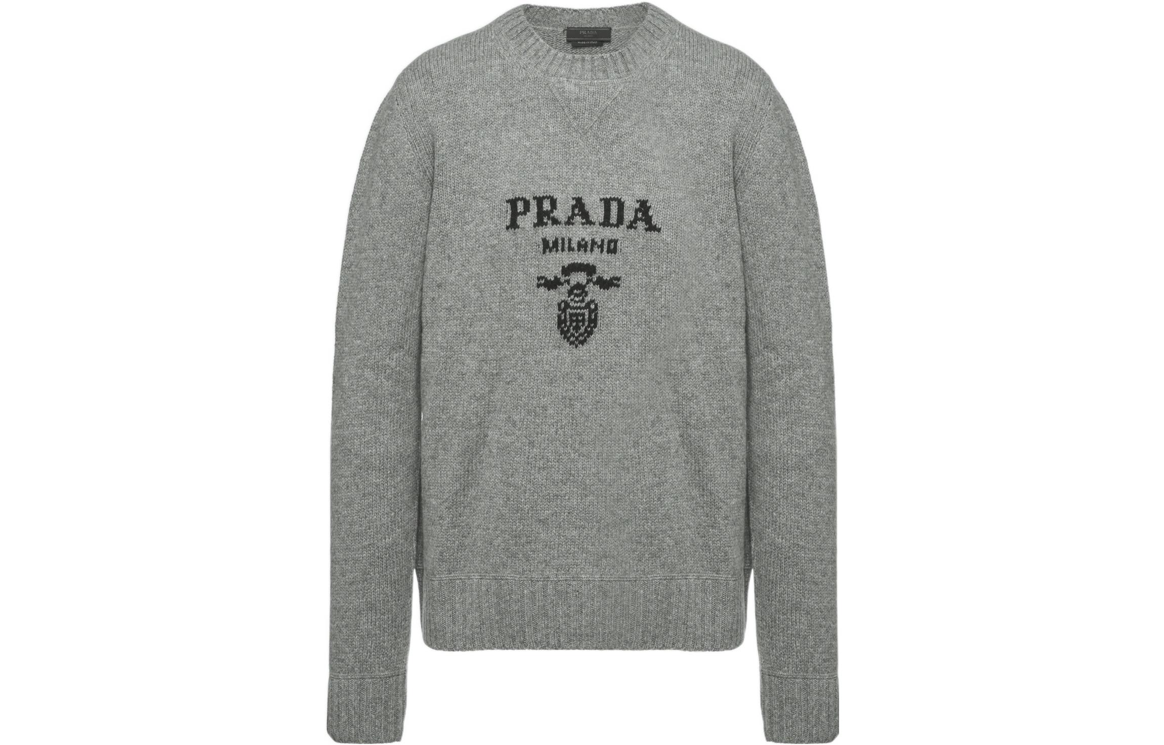 PRADA Logo-intarsia Wool-cashmere Jumper
