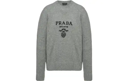 PRADA Logo-intarsia Wool-cashmere Jumper