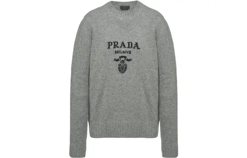 PRADA Logo-intarsia Wool-cashmere Jumper