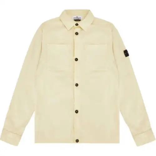 STONE ISLAND Shirts Men's Beige Pointed Collar Moderate Other