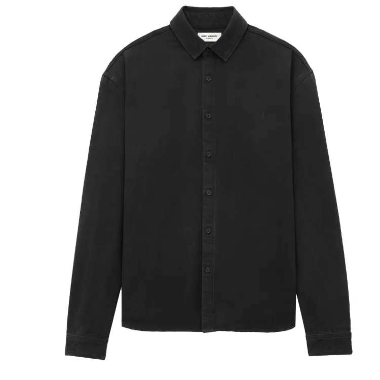 SAINT LAURENT Cassandre Relaxed Fit Denim Shirt