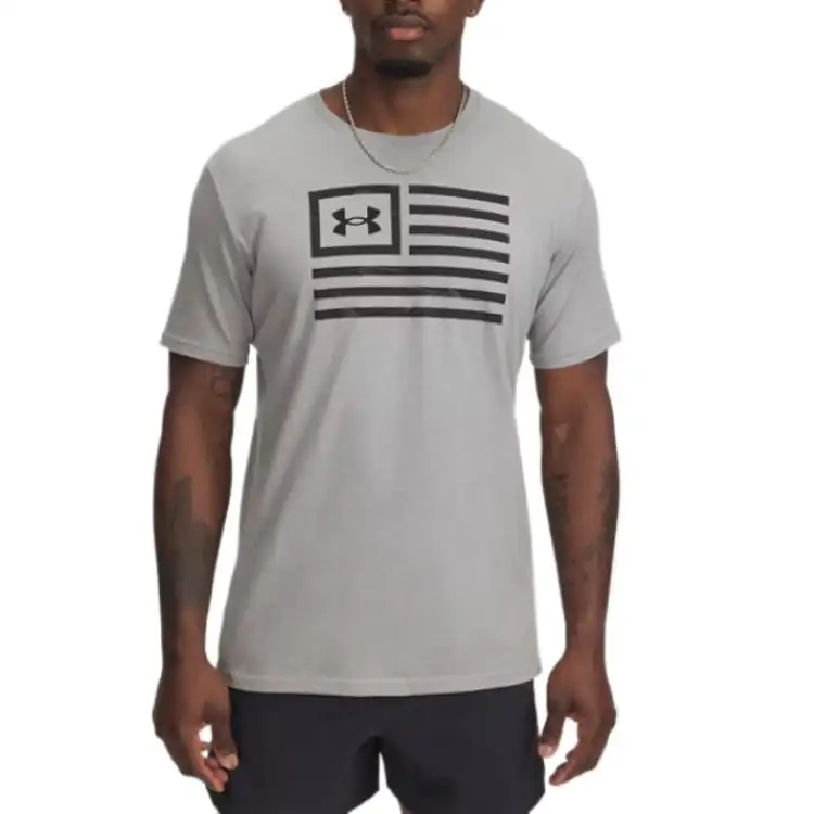 Under Armour Flag Freedom Printed T Shirt Men's Gray 035