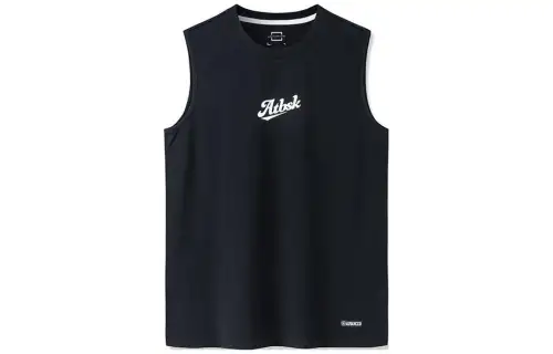 ANTA Tank Tops Men's Black Crew Neck Moderate Straight Fit