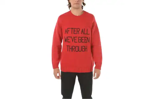 GUCCI Sweaters Men's Red Crew Neck Moderate